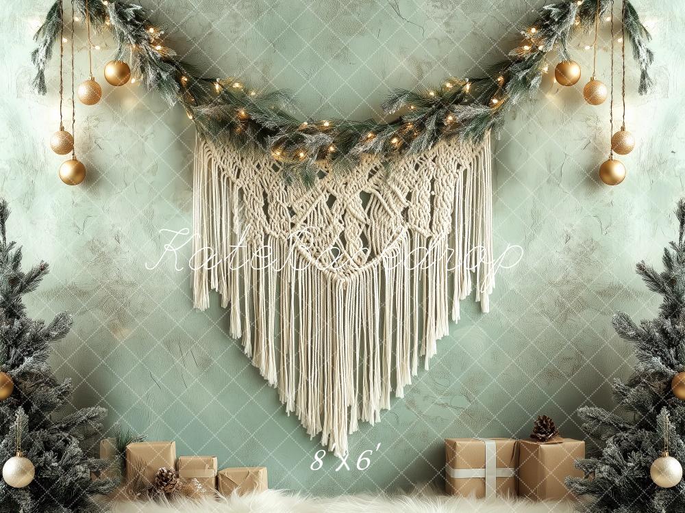 Kate Guirlande Macramé Bohème Noël Toile de fond conçue par Patty Robert - Kate Backdrop FR