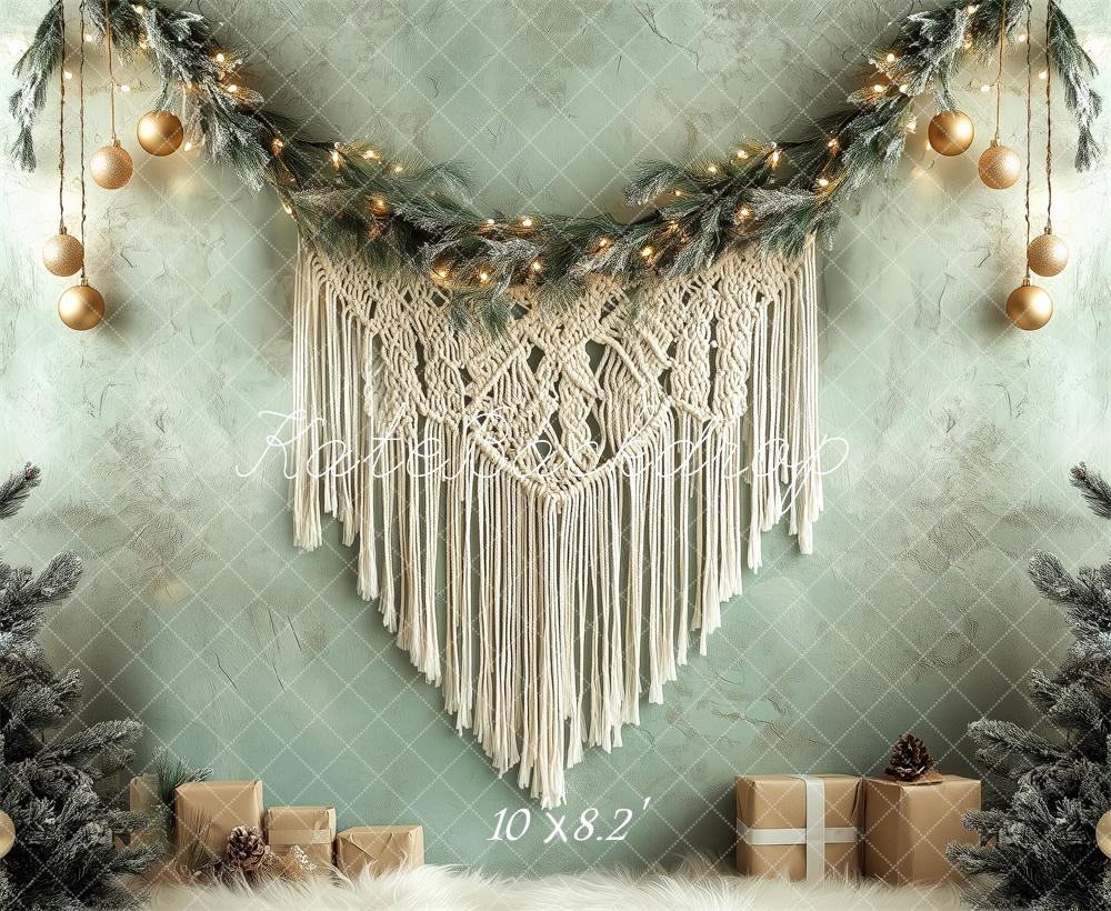 Kate Guirlande Macramé Bohème Noël Toile de fond conçue par Patty Robert - Kate Backdrop FR