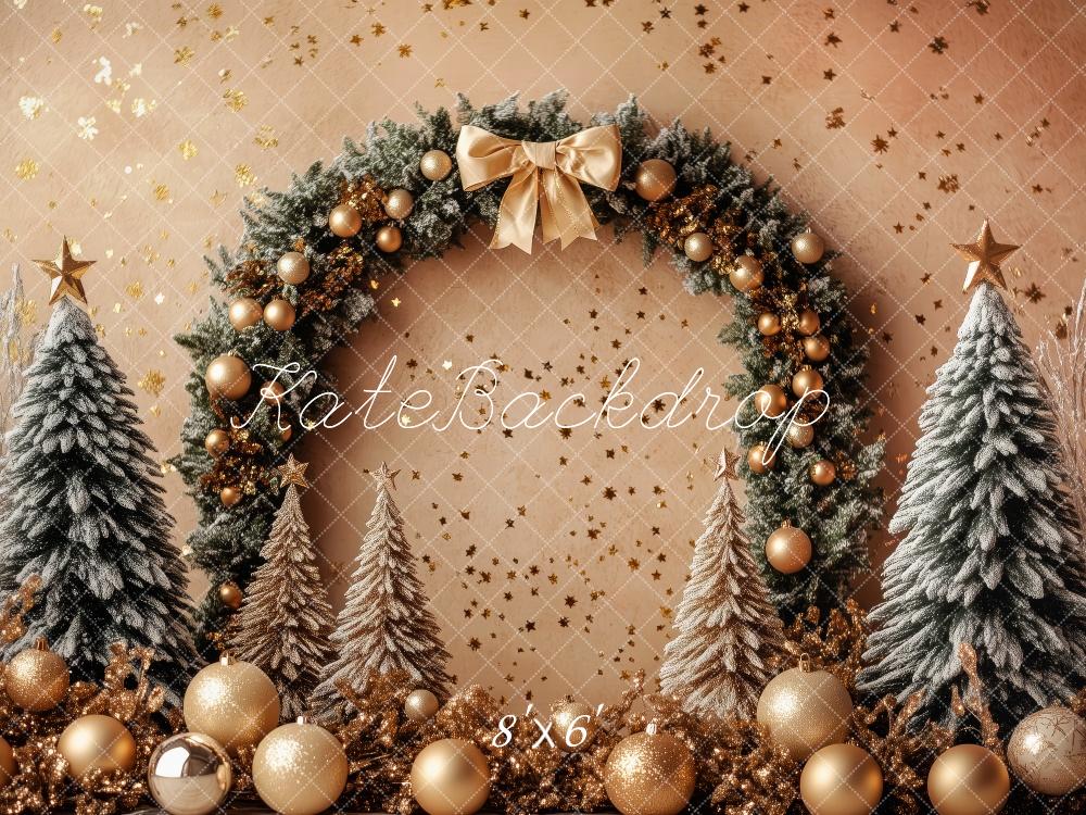 Kate Sapin de Noël Arche Décoration Doré Toile de fond conçue par Patty Robert - Kate Backdrop FR