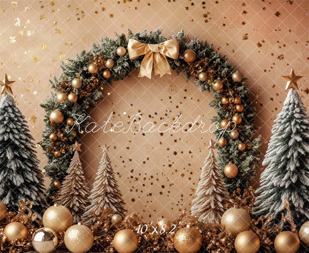 Kate Sapin de Noël Arche Décoration Doré Toile de fond conçue par Patty Robert - Kate Backdrop FR