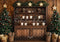 Kate Rustique Sapin de Noël Armoire Tasse Toile de fond conçue par Patty Robert - Kate Backdrop FR