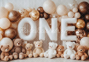 Kate Cake smash Ours Ballons Bébé Anniversaire Toile de fond conçue par Patty Roberts