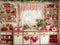 Kate Saint Valentin Cuisine Rouge Cœur Assiettes Toile de fond conçue par Emetselch - Kate Backdrop FR