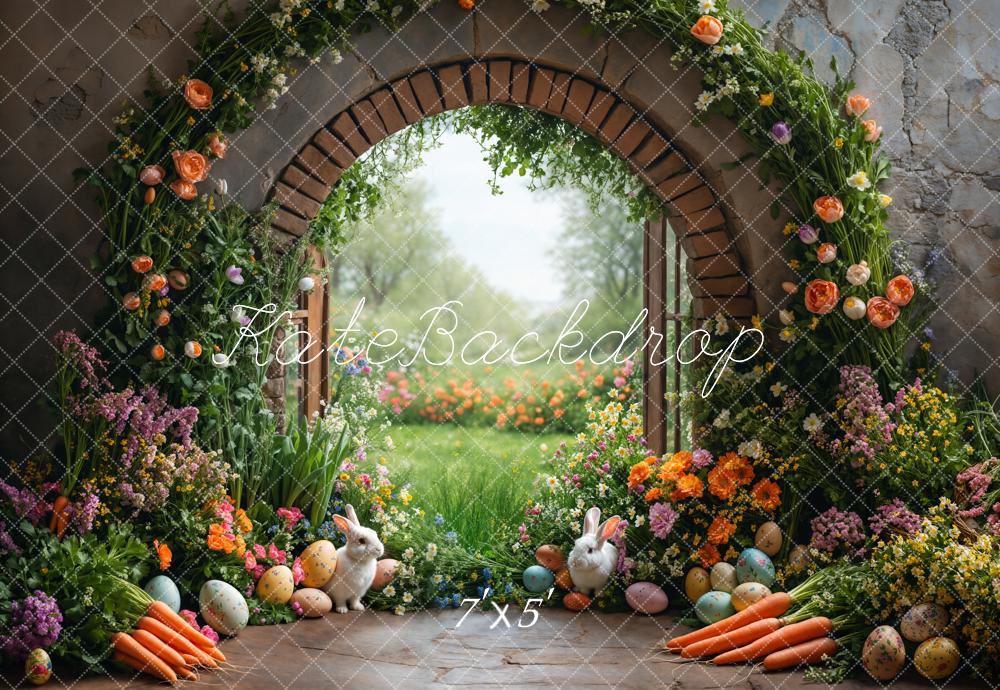 Kate Pâques Jardin Lapin Fleur Arche Toile de fond conçue par Emetselch - Kate Backdrop FR