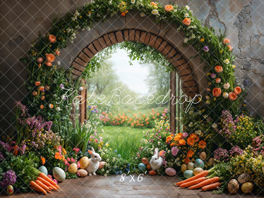 Kate Pâques Jardin Lapin Fleur Arche Toile de fond conçue par Emetselch - Kate Backdrop FR