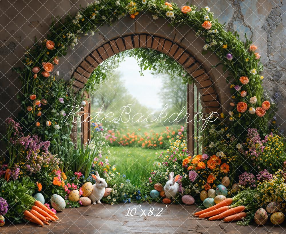Kate Pâques Jardin Lapin Fleur Arche Toile de fond conçue par Emetselch - Kate Backdrop FR
