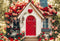 Kate Saint Valentin Roses Chalet Fleurs Maison Toile de fond conçue par Emetselch - Kate Backdrop FR