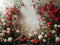 Kate Romantique Roses Florales Mur Blanc Toile de fond en Laine conçue par Emetselch - Kate Backdrop FR