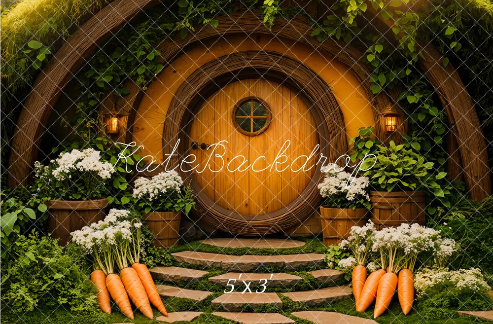 Kate Pâques Maison Hobbit Forêt Porte Toile de fond conçue par Emetselch - Kate Backdrop FR