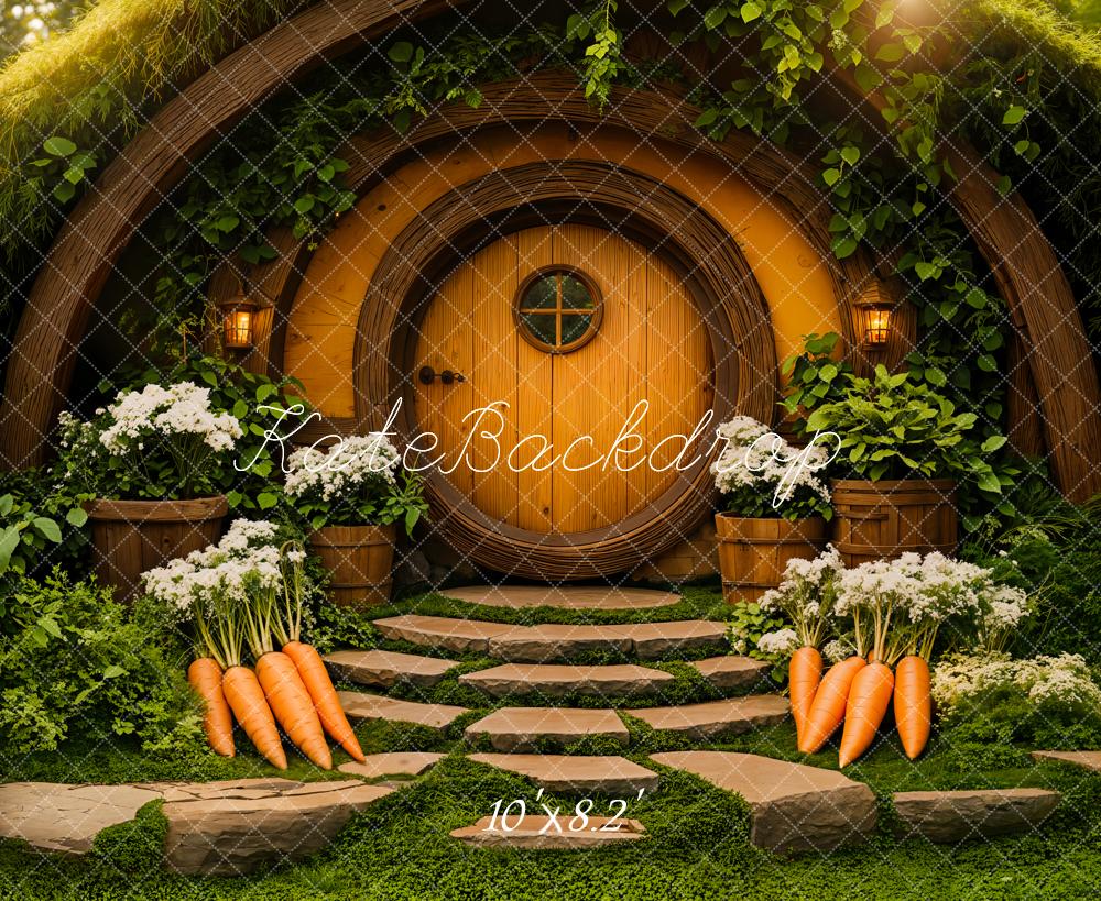 Kate Pâques Maison Hobbit Forêt Porte Toile de fond conçue par Emetselch - Kate Backdrop FR