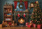 Kate Sapin de Noël Cheminée Étagère à Cadeaux Fenêtre Toile de fond conçue par Emetselch - Kate Backdrop FR