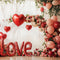 Kate Saint Valentin Love Ballon Arche de Fleurs Toile de fond conçue par Emetselch - Kate Backdrop FR