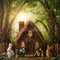 Kate Pâques Forêt Lapin Chalet Clôture Toile de fond conçue par Emetselch - Kate Backdrop FR