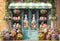 Kate Pâques Lapin Œufs Fleurs Boutique Toile de fond conçue par Emetselch - Kate Backdrop FR