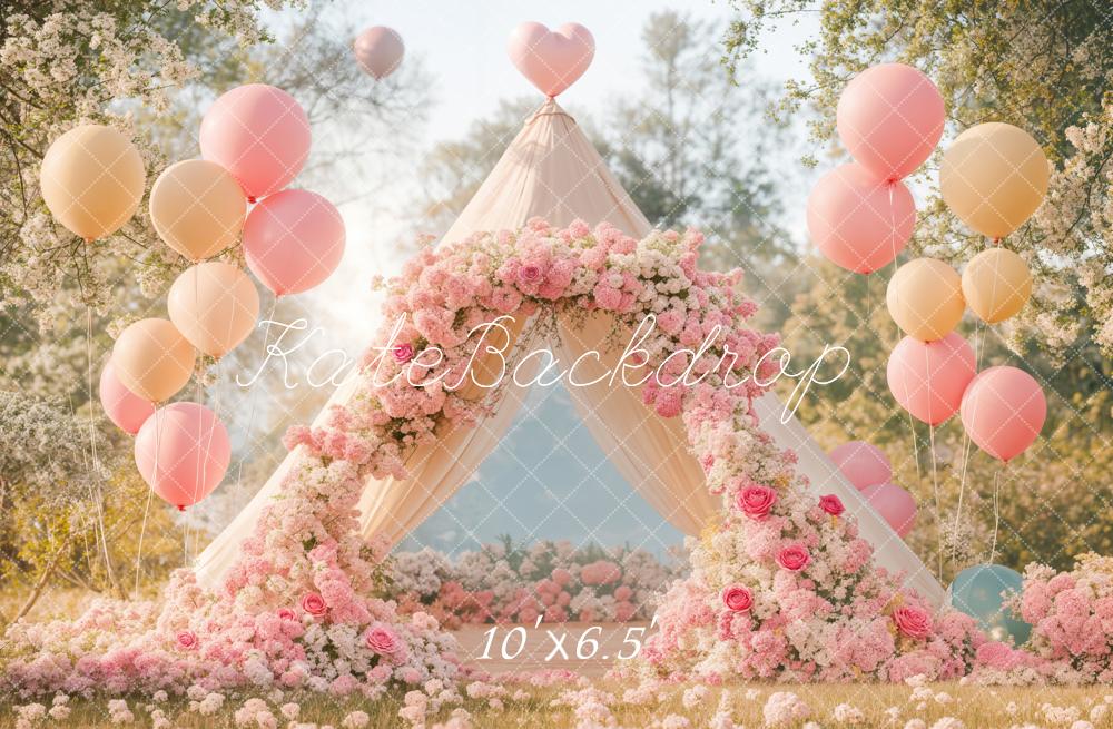 Kate Romantique Arche de fleurs Ballon Tente Toile de fond conçue par Emetselch - Kate Backdrop FR