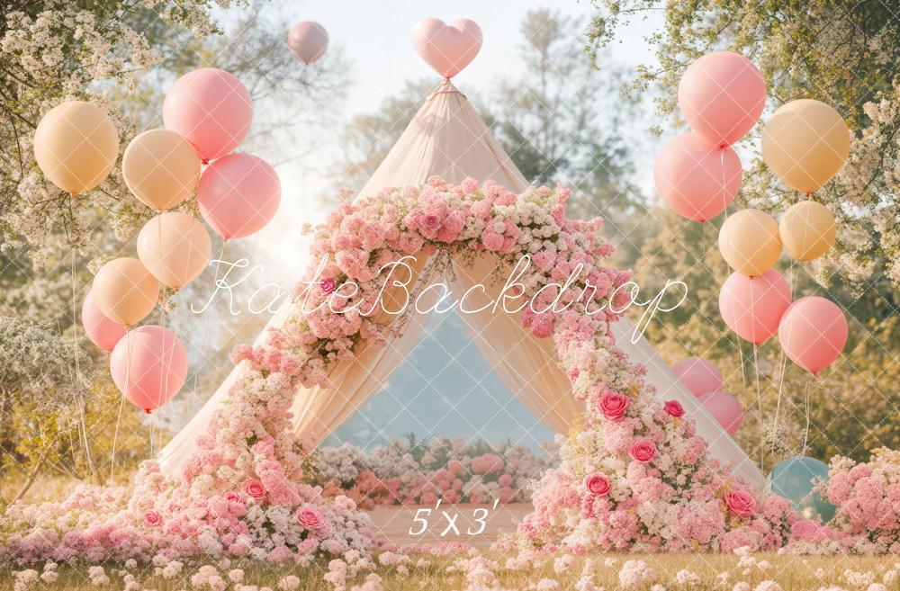 Kate Romantique Arche de fleurs Ballon Tente Toile de fond conçue par Emetselch - Kate Backdrop FR