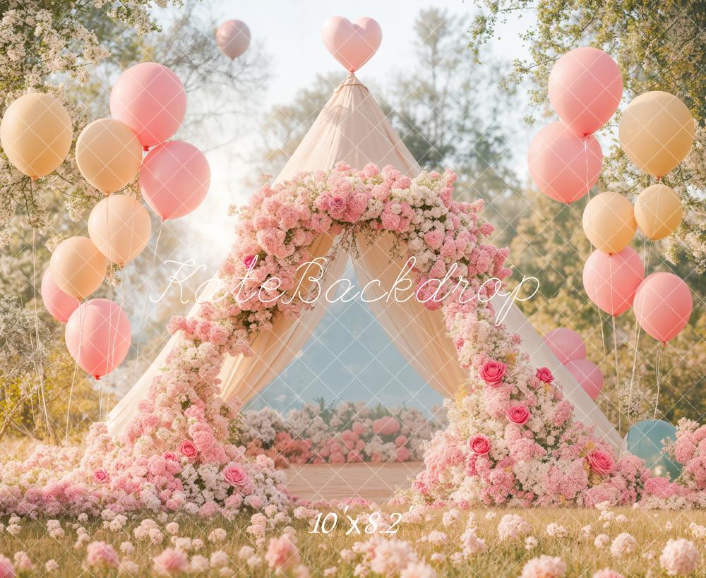Kate Romantique Arche de fleurs Ballon Tente Toile de fond conçue par Emetselch - Kate Backdrop FR