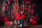 Kate Saint Valentin Fleur Porte Mur en bois Toile de fond conçue par Emetselch - Kate Backdrop FR