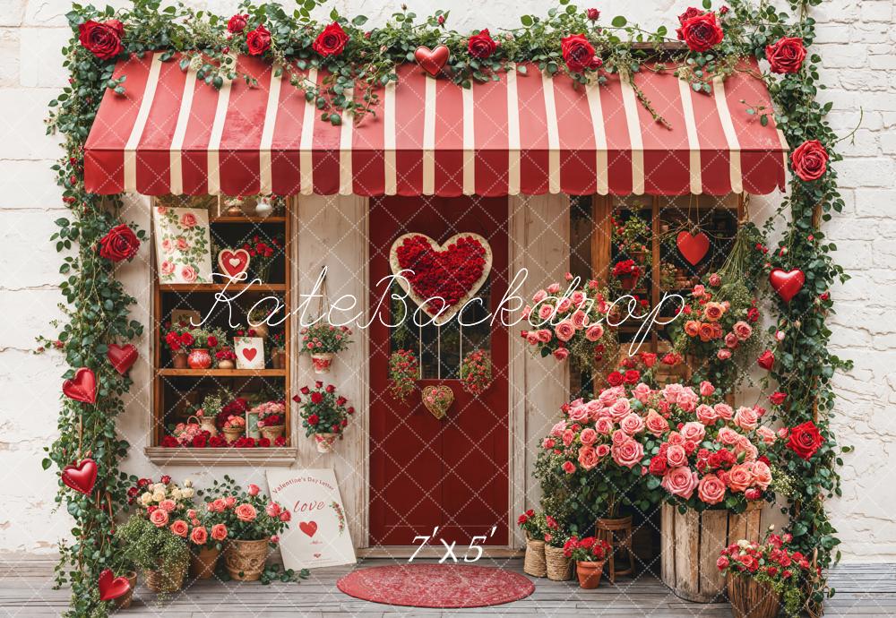 PROMO Kate Saint Valentin Boutique de fleurs Romantique Toile de fond conçue par Emetselch - Kate Backdrop FR