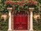 Kate Printemps Porte Rouge Floral Lampadaire Toile de fond conçue par Emetselch - Kate Backdrop FR