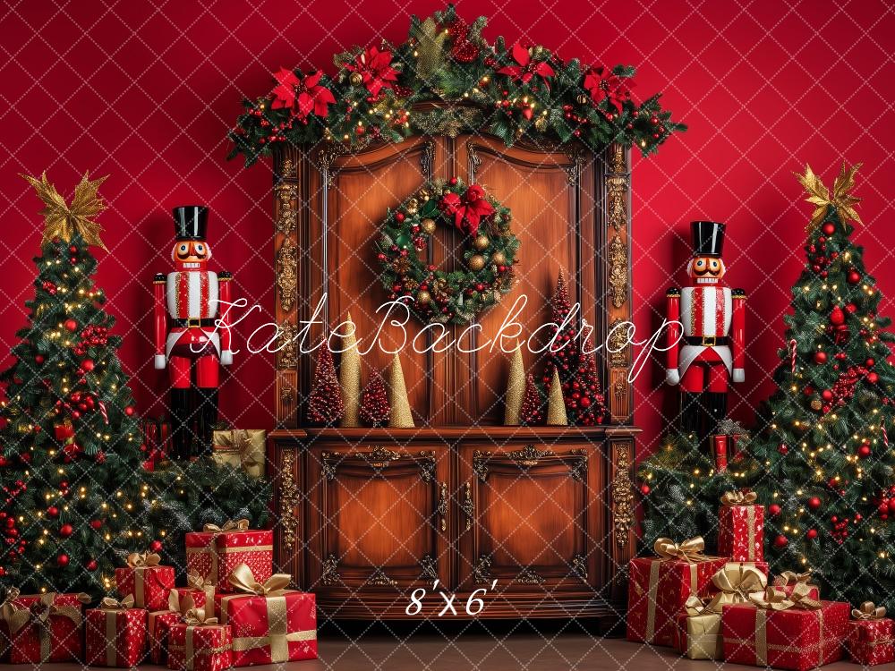Kate Classique Noël Casse-Noisette Rouge Toile de fond conçue par Patty Robert - Kate Backdrop FR
