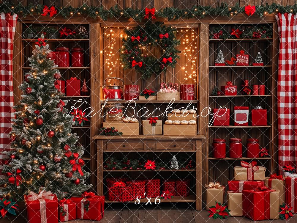 PROMO Kate Étagères Noël Cuisine Cadeaux Décoration Toile de fond conçue par Patty Robert - Kate Backdrop FR