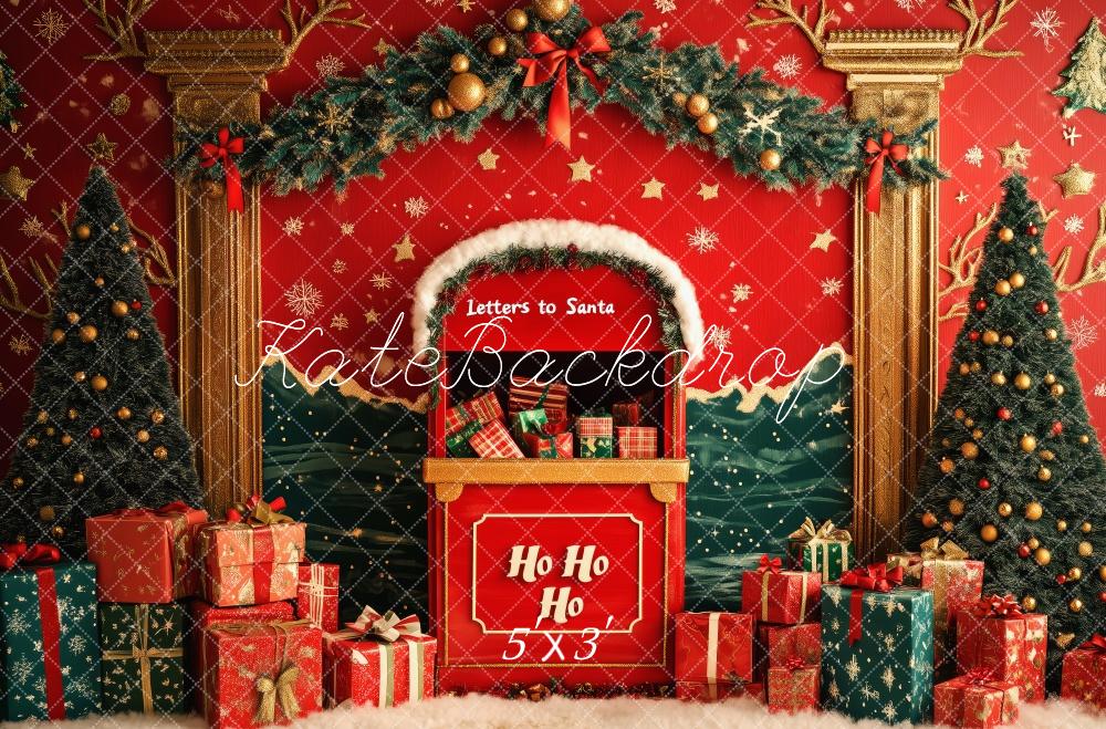 Kate Chambre de Noël Boîte aux lettres Décors Toile de fond conçue par Patty Robert - Kate Backdrop FR