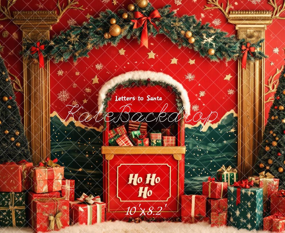 Kate Chambre de Noël Boîte aux lettres Décors Toile de fond conçue par Patty Robert - Kate Backdrop FR