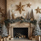 PROMO Kate Élégant Noël Cheminée Décor Étoiles Toile de fond conçue par Patty Robert - Kate Backdrop FR