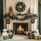 Kate Vert Chambre Cheminée Arbre de Noël Toile de fond conçue par Patty Robert - Kate Backdrop FR