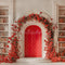 Offres Éclair #1 Kate Saint Valentin Arche de Roses Bibliothèque Toile de fond conçue par Emetselch - Kate Backdrop FR