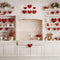 Kate Saint-Valentin Cuisine Armoires Mur de briques Toile de fond conçue par Emetselch - Kate Backdrop FR