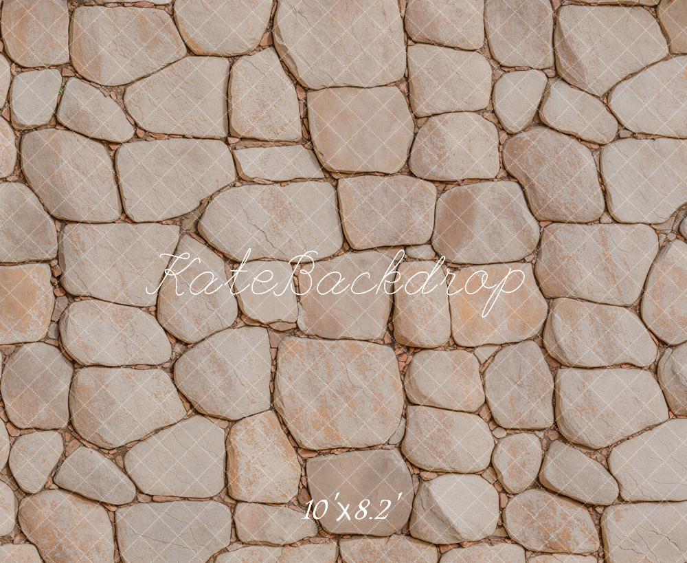Kate Pierre Pavé Beige Sol Toile de fond conçue par Emetselch - Kate Backdrop FR
