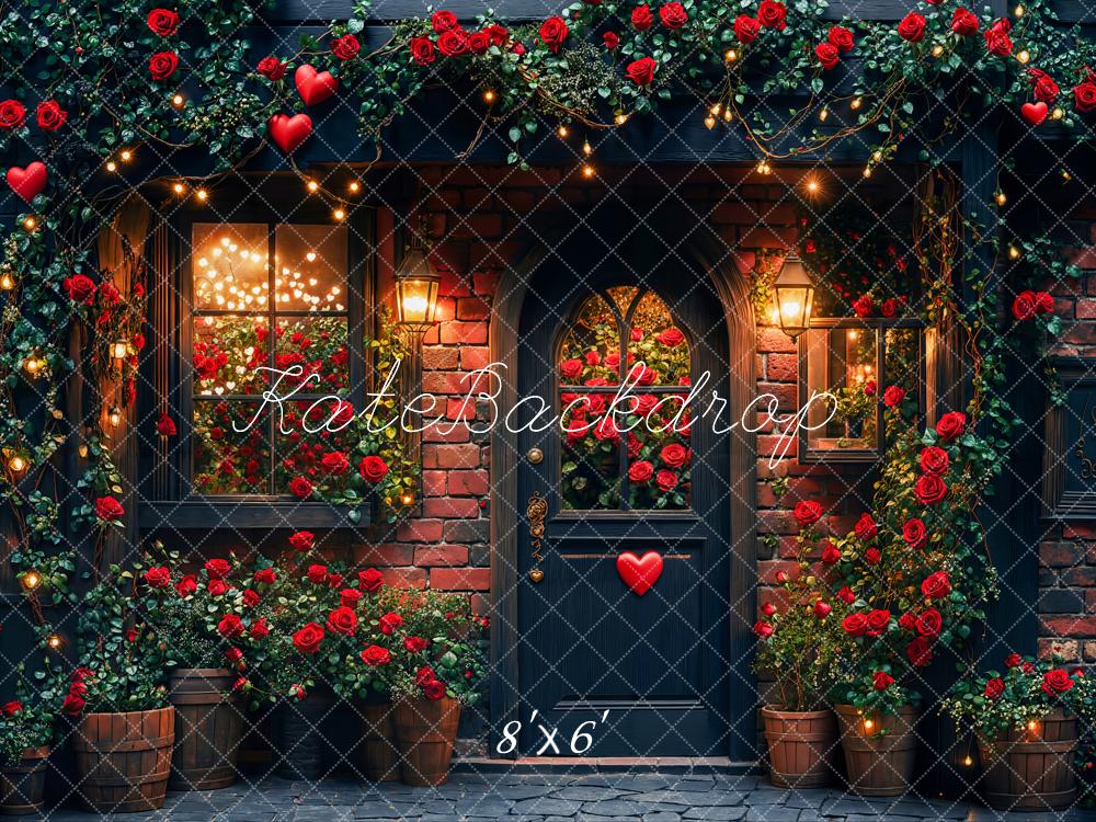 Kate Saint Valentin Roses Romantique Lumières Toile de fond conçue par Emetselch - Kate Backdrop FR