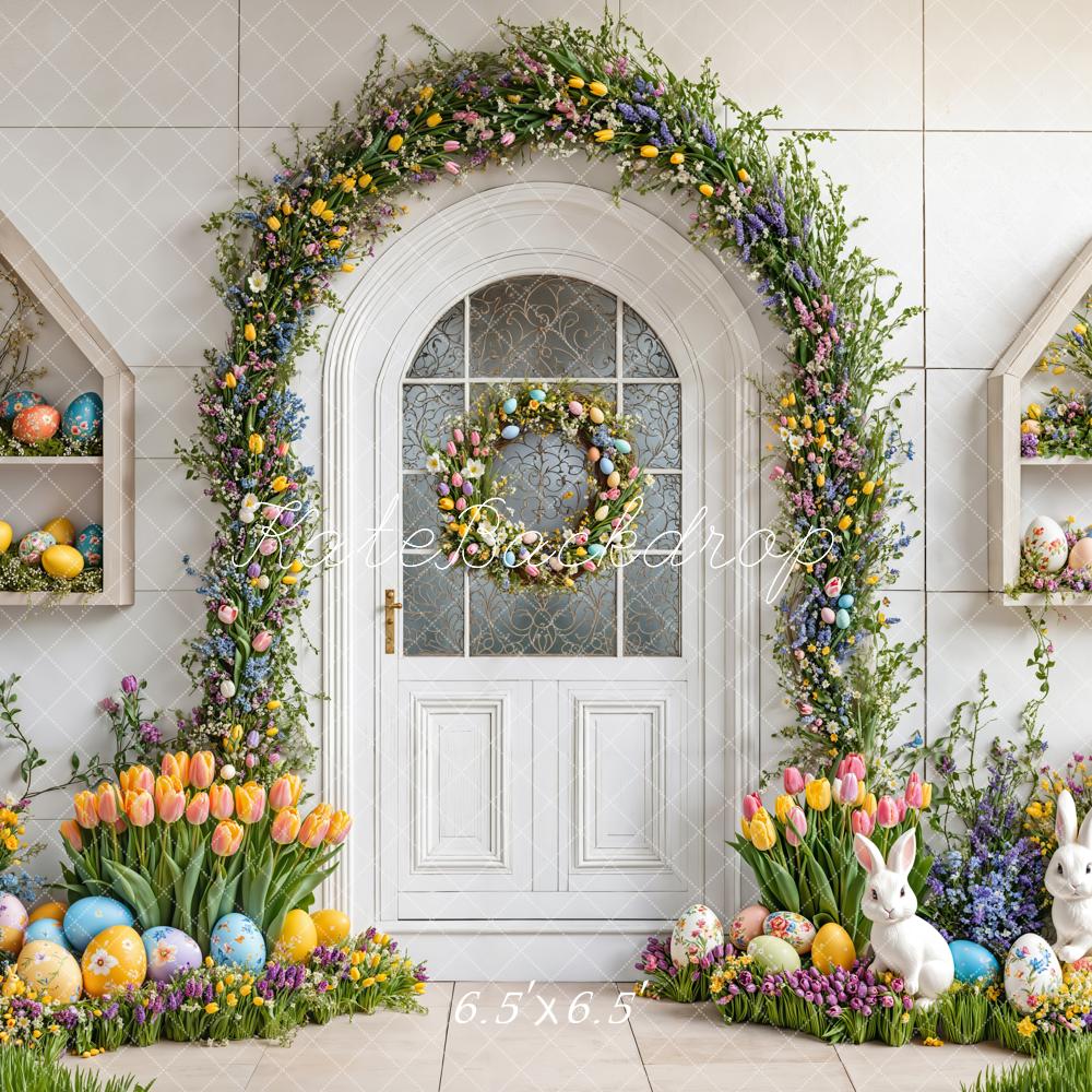 Kate Pâques Lapin Fleurs Arche Porte Toile de fond conçue par Emetselch - Kate Backdrop FR