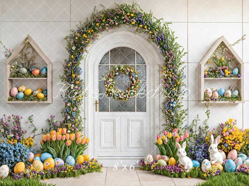 Kate Pâques Lapin Fleurs Arche Porte Toile de fond conçue par Emetselch - Kate Backdrop FR