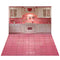 Kate Saint Valentin Rose Cœur Cuisine Armoires Toile de fond+Rose Carrelage Sol Toile de fond - Kate Backdrop FR