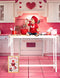 Kate Saint Valentin Rose Cœur Cuisine Armoires Toile de fond conçue par Emetselch - Kate Backdrop FR