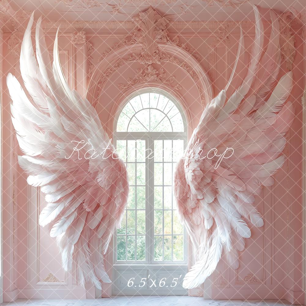 Kate Ailes d'ange Rose Fenêtre Fête des Mères Toile de fond conçue par Emetselch - Kate Backdrop FR