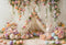 Kate Pâques Lapin Fleurs Tente Coloré Toile de fond conçue par Emetselch - Kate Backdrop FR