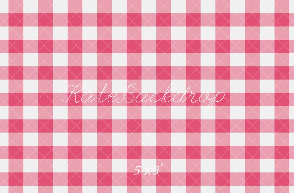 Kate Motif à carreaux Rose & Blanc Sol Toile de fond conçue par Emetselch - Kate Backdrop FR