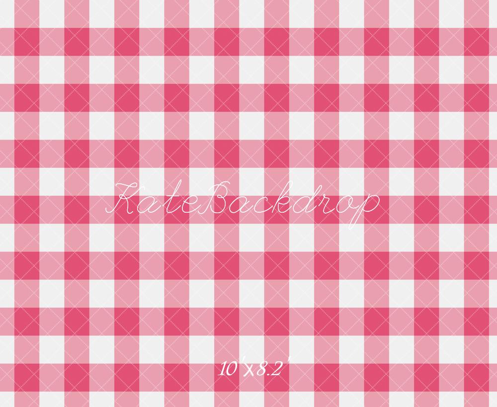 Kate Motif à carreaux Rose & Blanc Sol Toile de fond conçue par Emetselch - Kate Backdrop FR