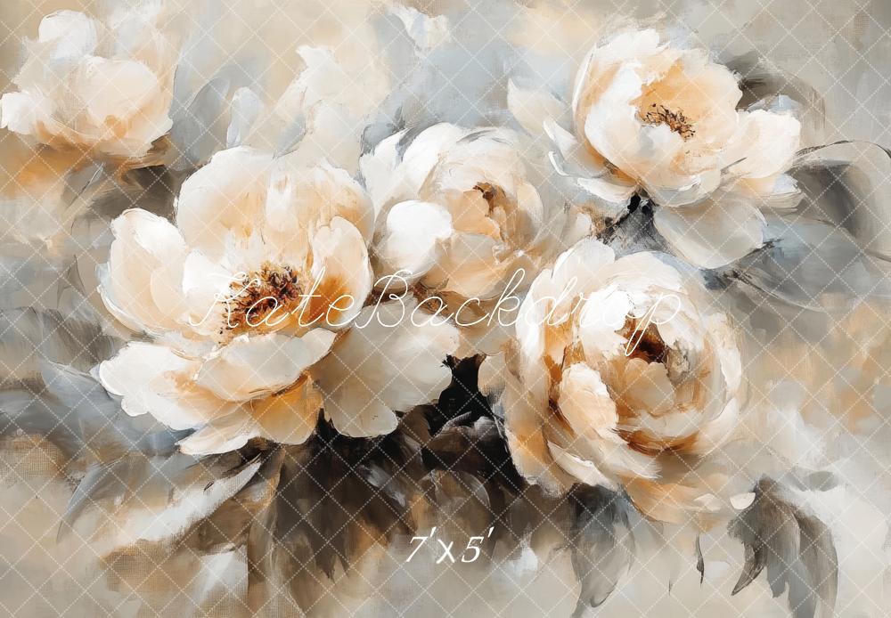 Kate Beaux-arts Vintage Fleurs Blanc Toile de fond conçue par Lidia Redekopp - Kate Backdrop FR