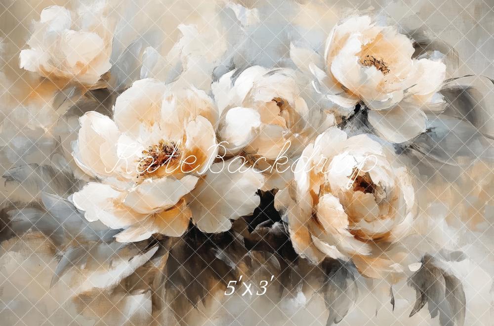 Kate Beaux-arts Vintage Fleurs Blanc Toile de fond conçue par Lidia Redekopp - Kate Backdrop FR