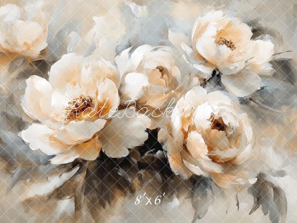 Kate Beaux-arts Vintage Fleurs Blanc Toile de fond conçue par Lidia Redekopp - Kate Backdrop FR