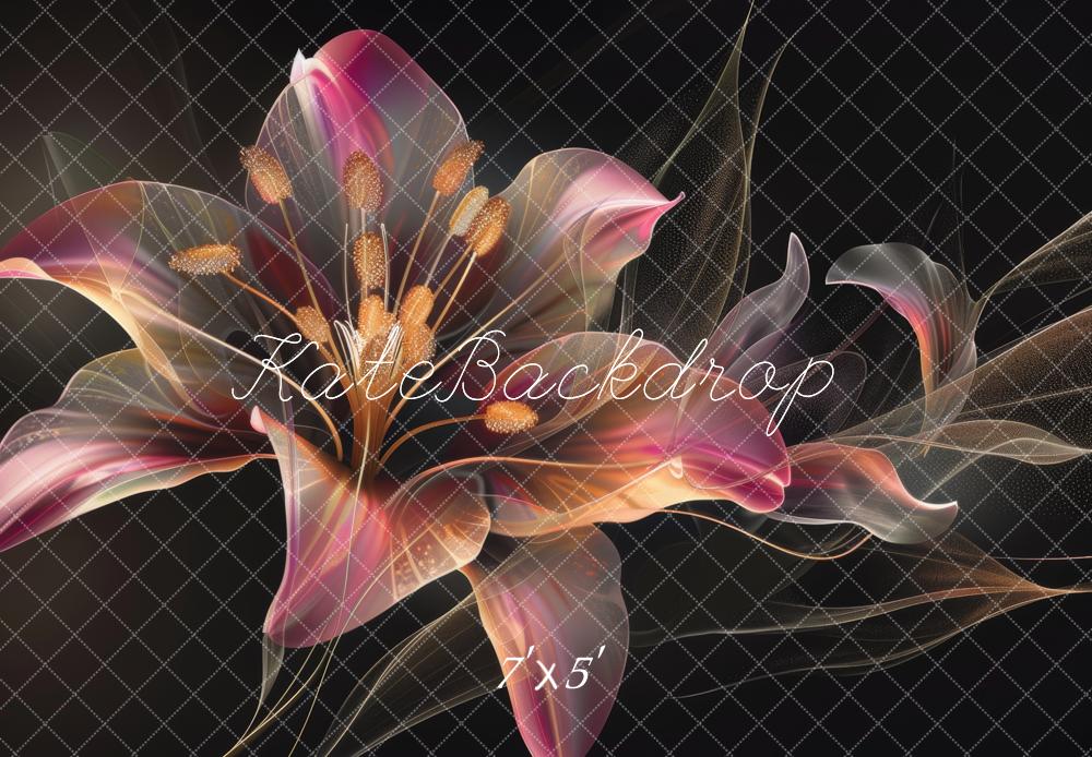 Kate Beaux-arts Fleurs lumineuses Lys Sombre Toile de fond conçue par Lidia Redekopp - Kate Backdrop FR