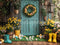 Kate Pâques Fleurs Porte Bottes de pluie Toile de fond conçue par Emetselch - Kate Backdrop FR