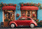 Kate Saint Valentin Voiture Roses Café Toile de fond conçue par Emetselch - Kate Backdrop FR