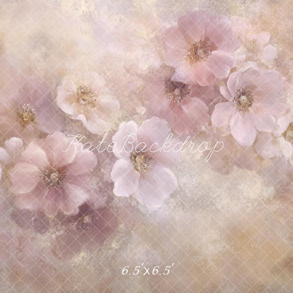 Kate Beaux-arts Doux Rose Fleurs Portrait Toile de fond conçue par Lidia Redekopp - Kate Backdrop FR