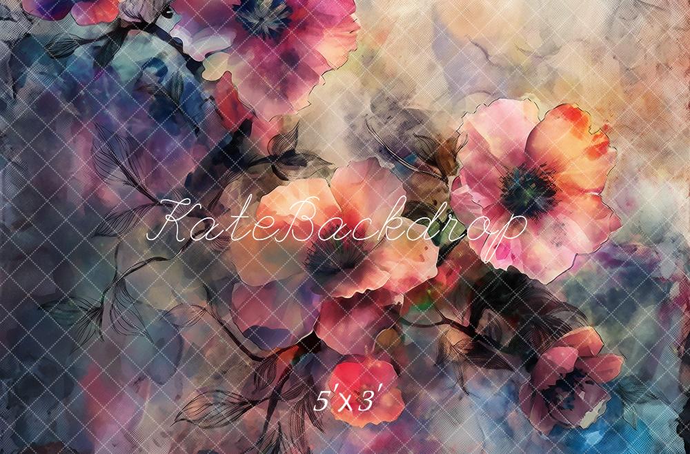 Kate Fleurs Beaux-arts Portrait Classique Toile de fond conçue par Kerry Anderson - Kate Backdrop FR
